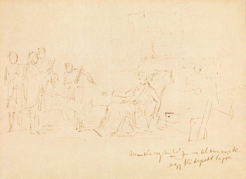 Munkácsy Mihály Vázlat a Mozart halála című képhez, 1886 előtt