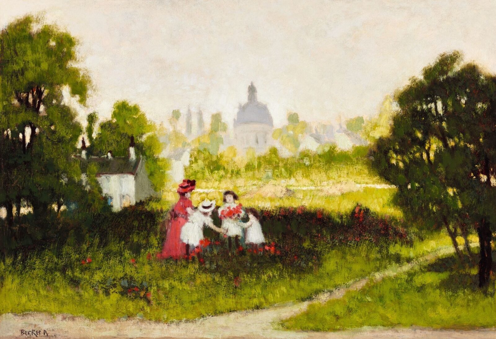 Berkes Antal Vasárnap délelőtt (Bécsi látkép háttérben a Karlskirchével)