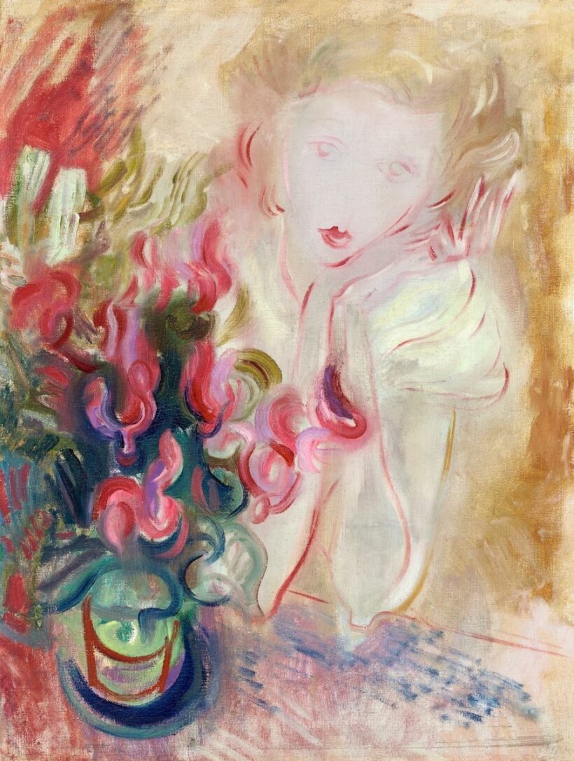 Hincz Gyula Álmodózó lány (Szőke nő ciklámennel), 1940 körül