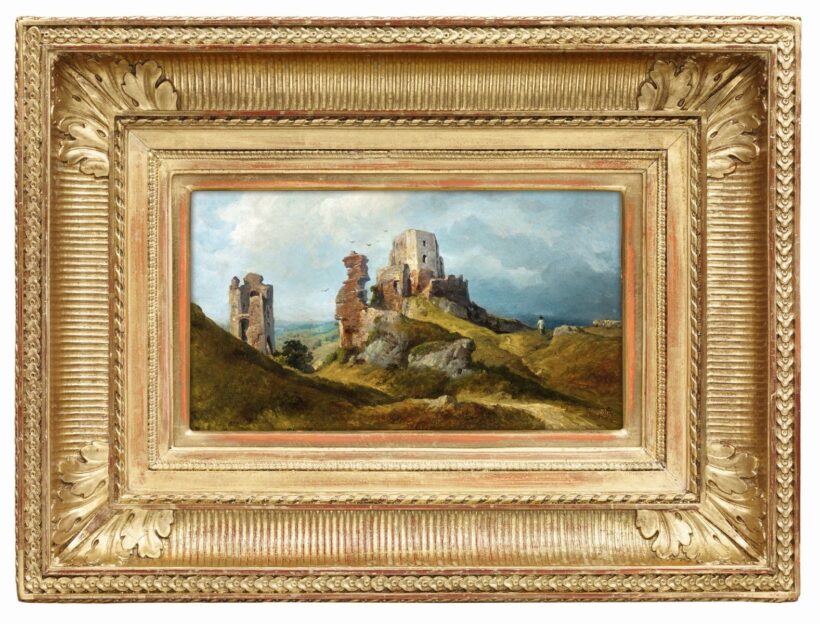 Telepy Károly Romantikus táj várrommal, 1891