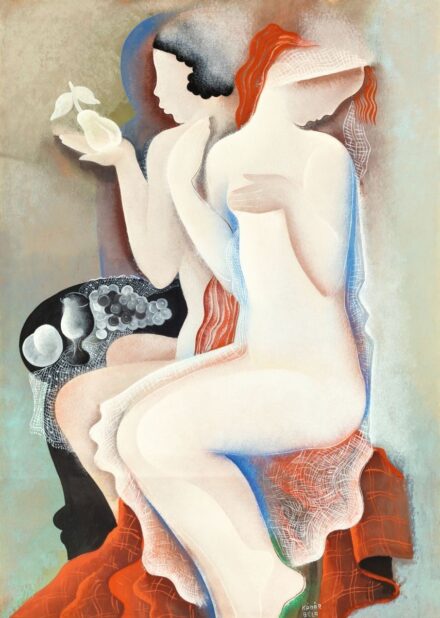 Kádár Béla Lányok csendélettel, 1931 körül
