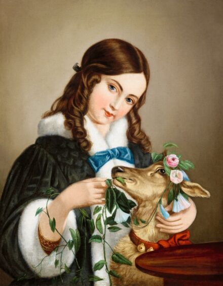 Orlai Petrich Soma Kislány őzikével, 1865