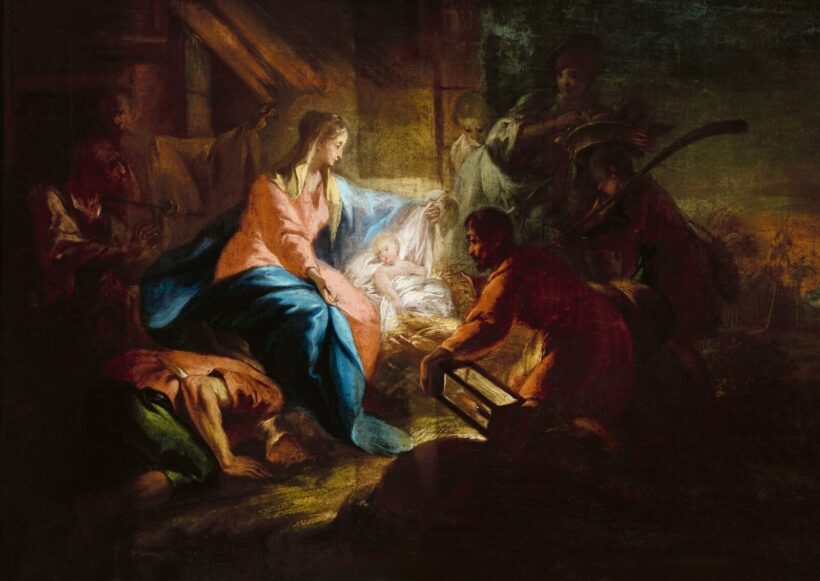 Giambattista Tiepolo iskolája Pásztorok imádása, 18. század