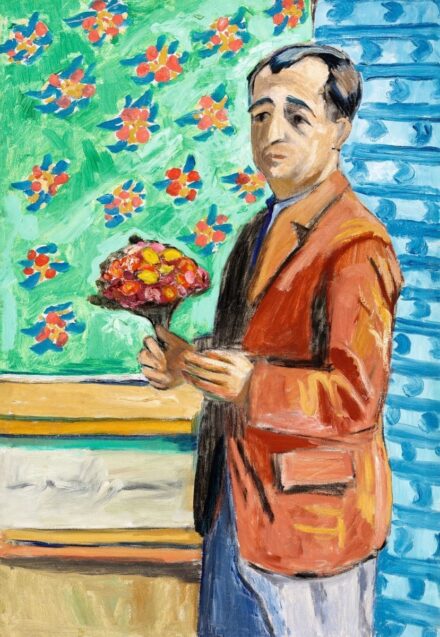 Fenyő György Önarckép virágcsokorral, 1930-as évek