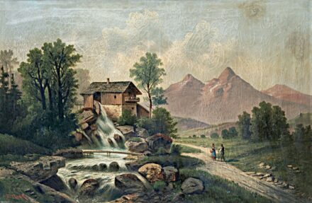 Kaufmann, Karl (1843-1901): Táj vízimalommal