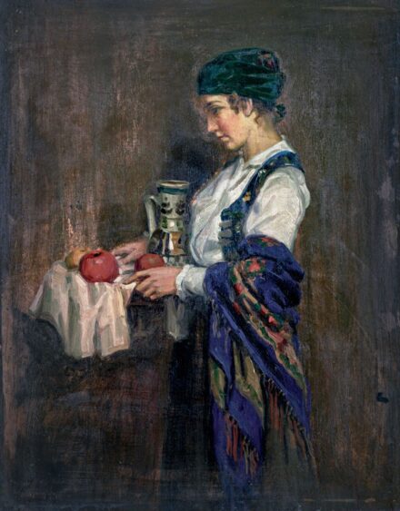 Krusnyák Károly (1889-1960): Lány tálcával, 1918