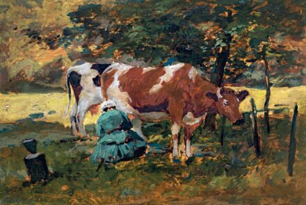Edvi-Illés Aladár (1870-1958): Tehenet fejő asszony