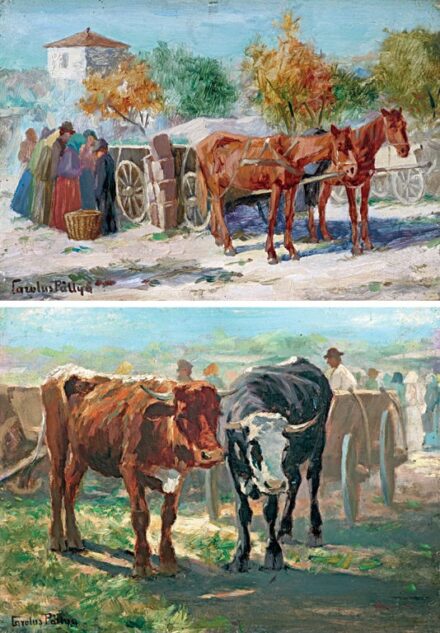 Pállya Carolus (1875-1948/50): Vásárban - párkép