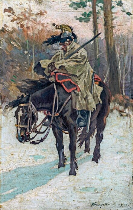 Krupka Ferenc (1870-1928): Lovas katona, 1921