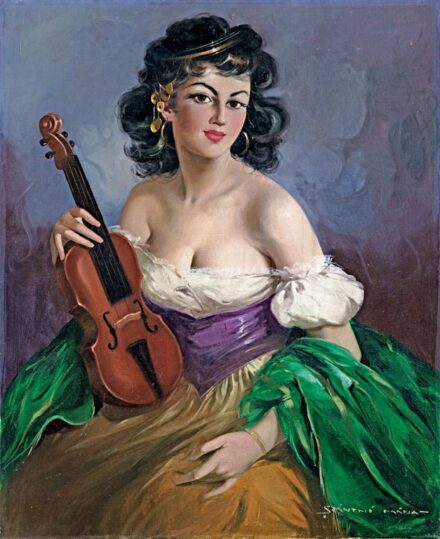 Szánthó Mária (1902-1994): Leány hegedűvel