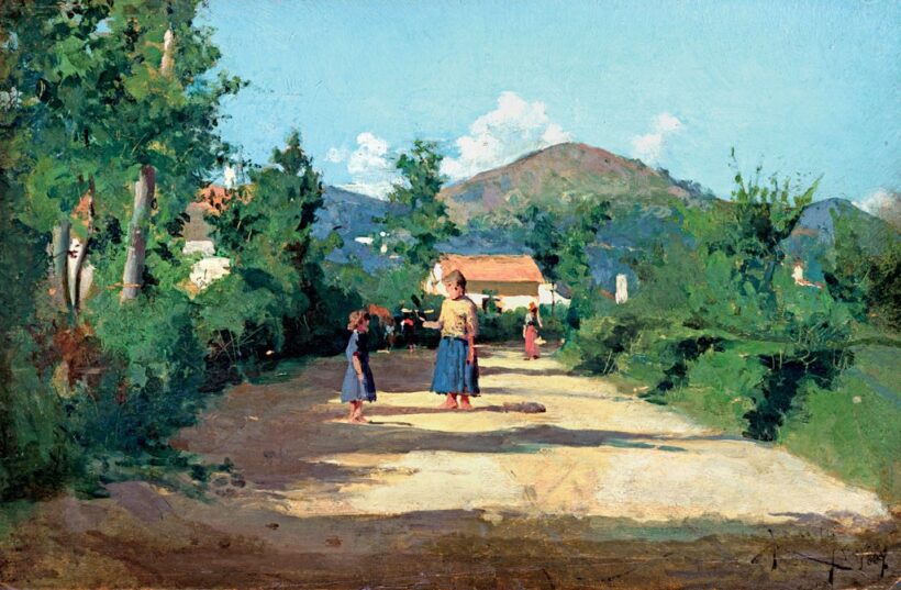Olasz festő: Falusi utca, 1889