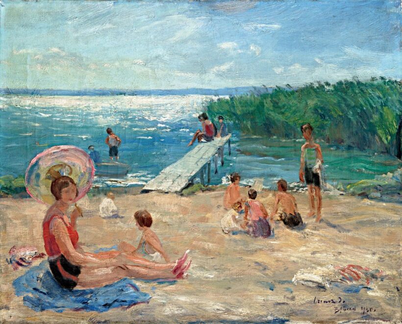 Czencz János (1885-1960): Balatonfüredi strandon, 1930