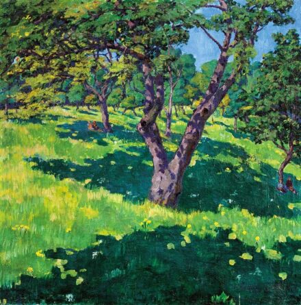 Kádár Géza (1878-1952) Domboldal tavasszal, 1914