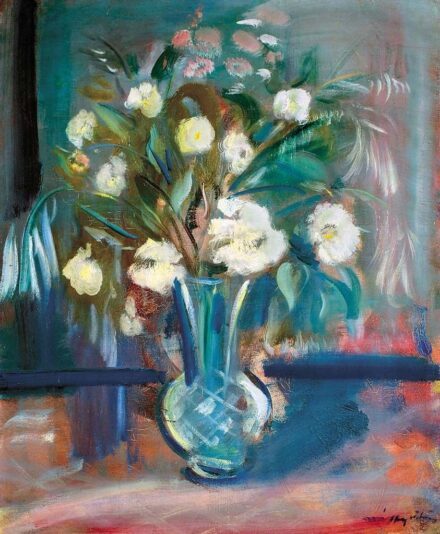 Márffy Ödön (1878-1959) Virágcsendélet (Üvegvázában virágok), 1930-as évek második fele