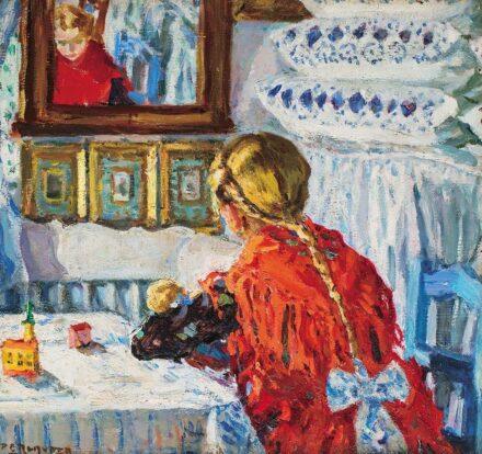 Perlmutter Izsák (1866-1932) Enteriőr tükörrel