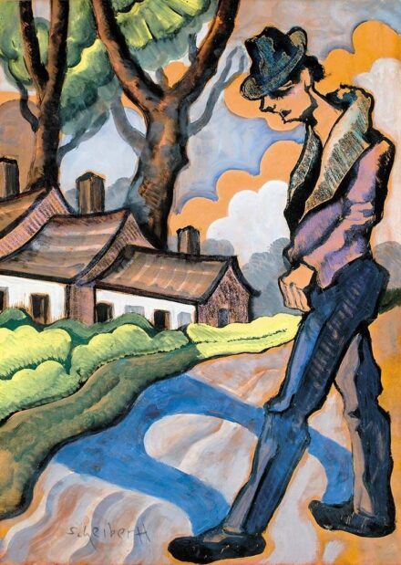 Scheiber Hugó (1873-1950) Férfi kalapban