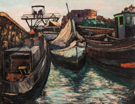 Orbán Dezső (1884-1987) Hajók a Szajnán, 1926