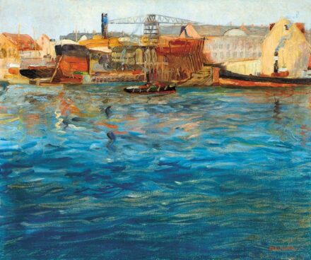 Perlmutter Izsák (1866-1932) Holland kikötő, 1895 körül