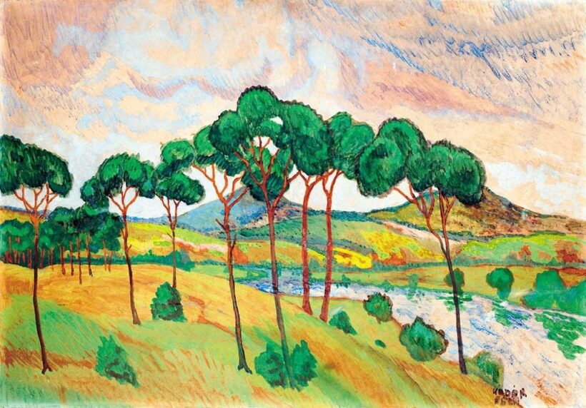 Kádár Béla (1877-1956) Táj folyóval