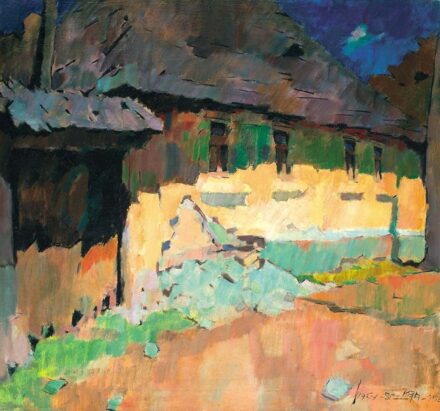 Nagy Oszkár (1883-1965) Napsütötte házfal, 1956