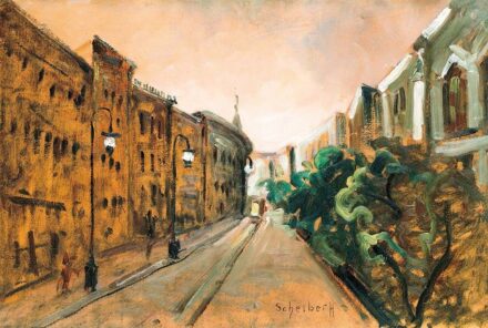 Scheiber Hugó (1873-1950) Utcarészlet