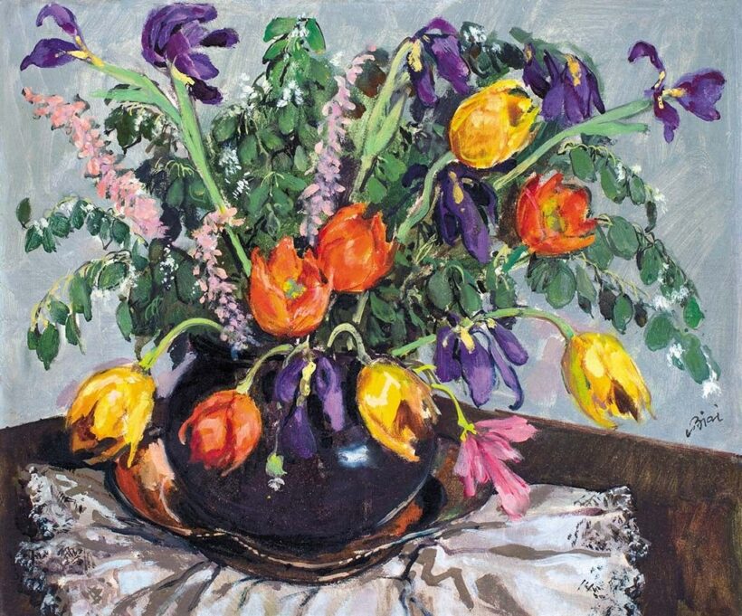 Biai Föglein István (1905-1974) Tulipános csendélet