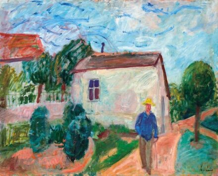Berény Róbert (1887-1953) Kertben sétáló