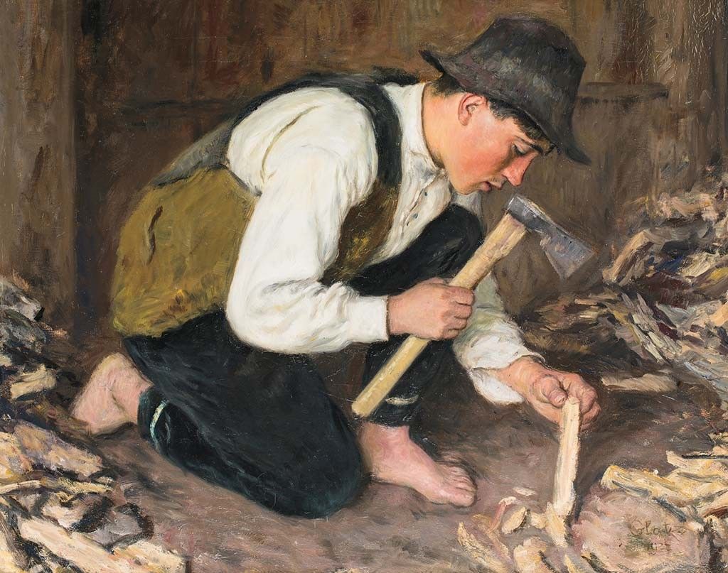 Glatz Oszkár (1872-1958) Favágás, 1927