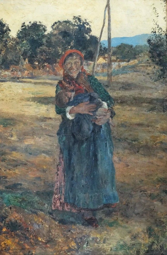 Magyar Mannheimer Gusztáv (1859 - 1937): Cigányasszony gyermekével, 1913