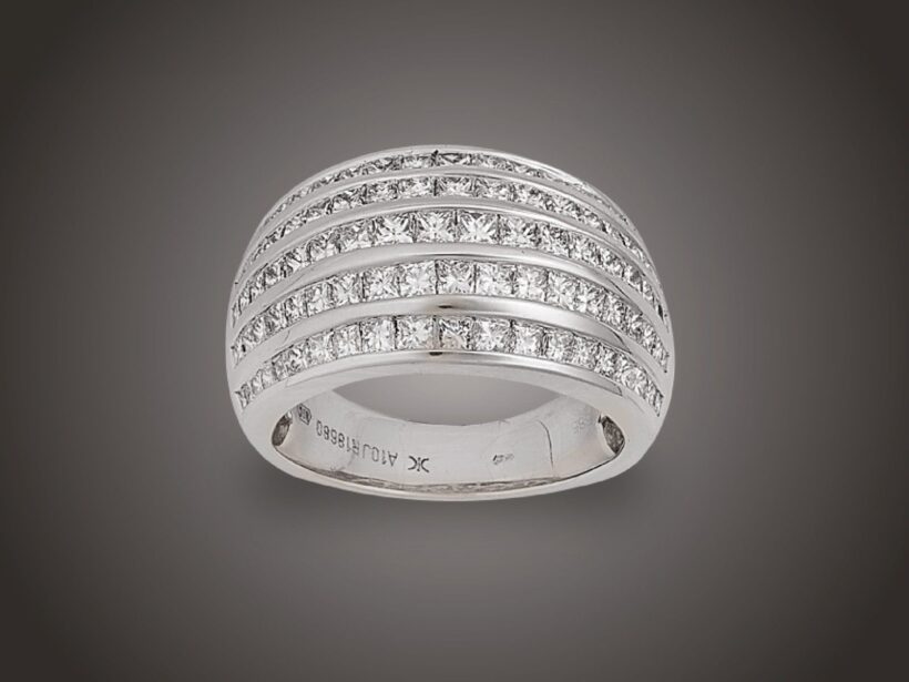 Gyűrű, 585 au, 96 bril. 2,765 ct, 9,4 g