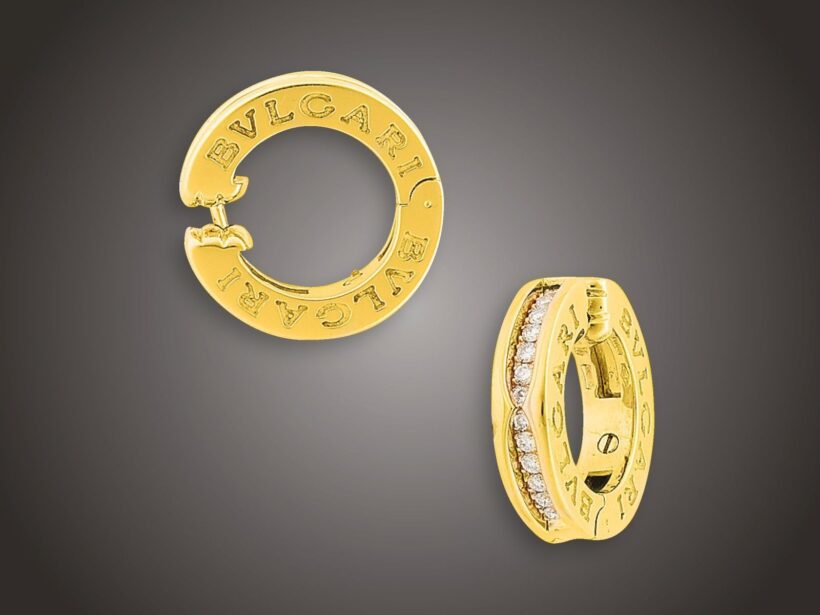 Fülbevaló, Bulgari, 750 au, 26 bril. 0,52 ct 15,7 g