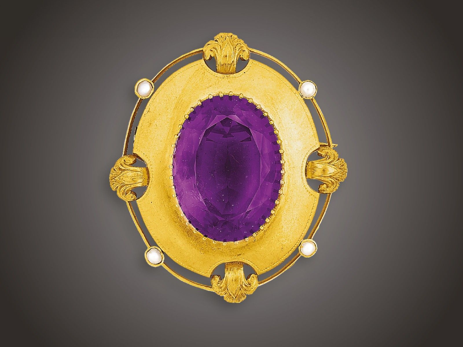 Melltű, 585 au, 1 ametiszt, 18,4 g