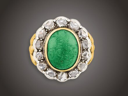 Gyűrű, 585 au, ag, tűrkiz, 14 gyém. cca. 0,50 ct, 7,9 g
