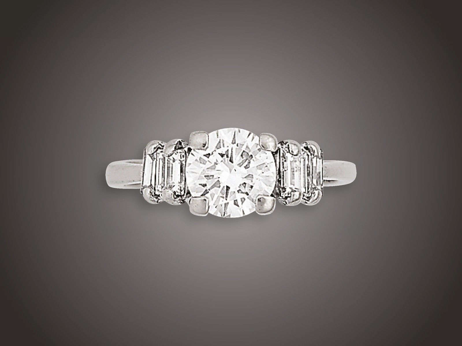 Gyűrű, 750 au, 5 bril. cca. 1,60 ct, 3,7 g