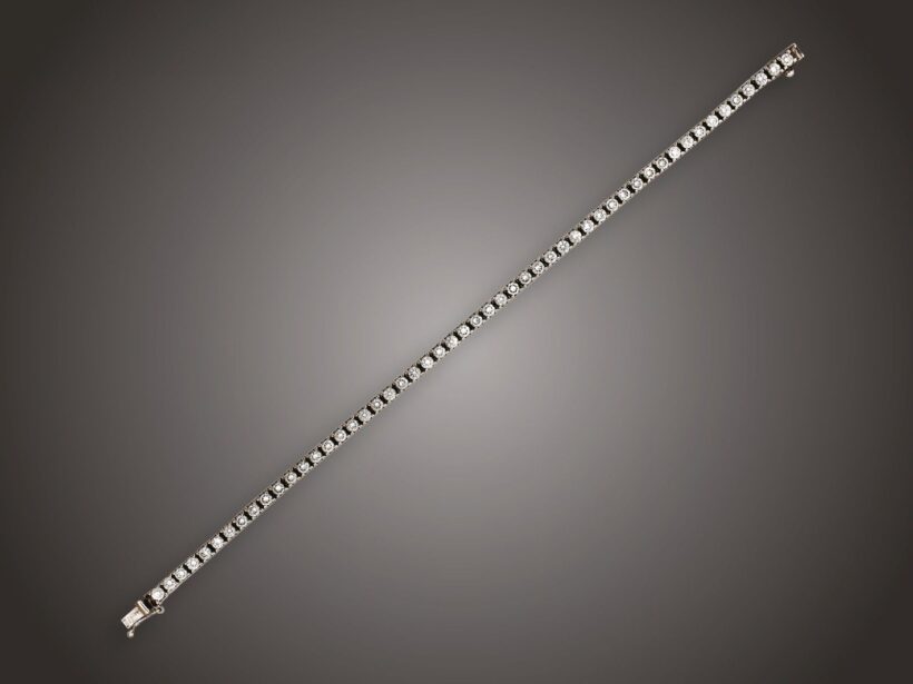 Karkötő, 750 au, 52 bril. cca. 4,50 ct, 14,6 g