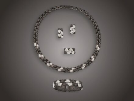 Garnitúra, 4 db, 750 au, 268 bril. cca. 4,30 ct, 232,3 g