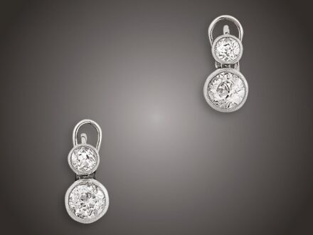 Fülbevaló, 585 au, 4 bril. cca. 1,90 ct, 3,1 g
