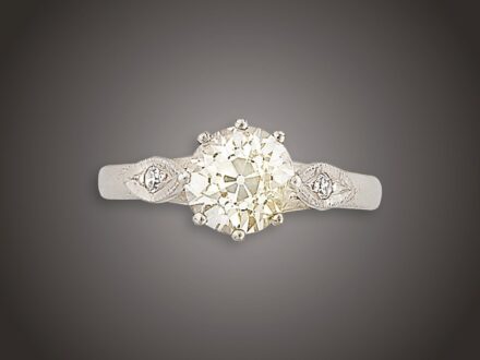 Gyűrű, 585 au, 3 bril. cca. 2,03 ct, 3,0 g