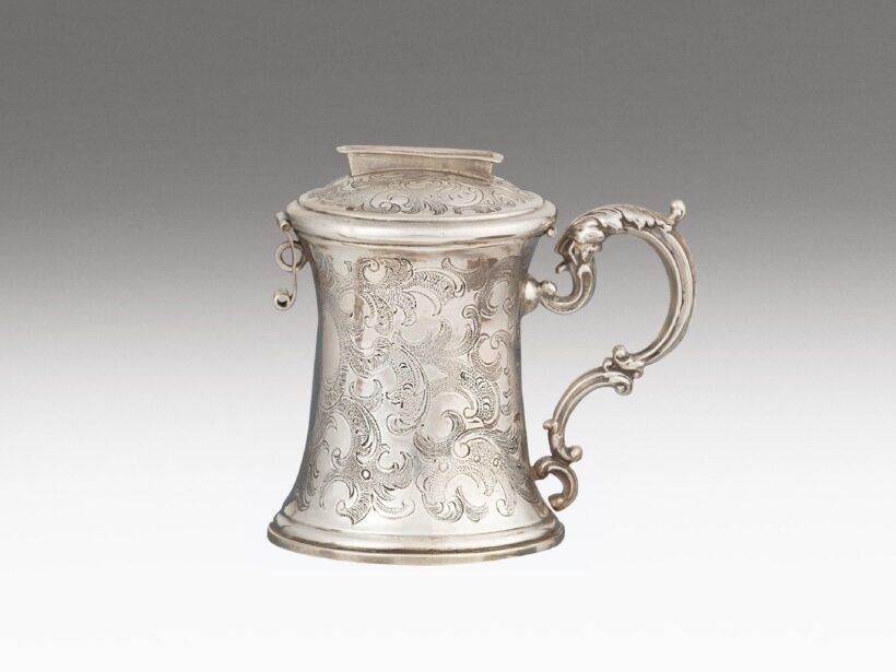 Bécsi biedermeier persely, ezüst, 119 g.