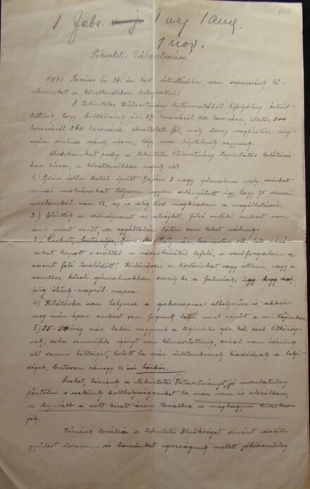 65-1001 1913 Bajai boltosok kérelme a Görög Keleti Szerb egyházközséghez a bérleti díj csökkentése végett. A kérvénybe panaszkodnak a helyi malom és gabona piac romlására.
