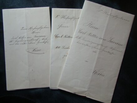 651221 1875-1867 3 db viaszpecsétes levél Carl Ritter von Lucan részére