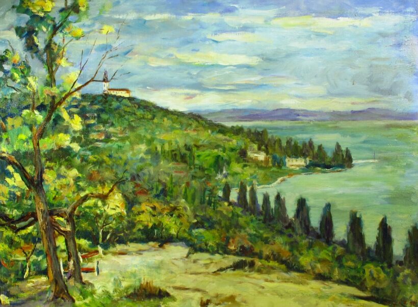 SÁGI SÁNDOR ( 1917-2007 ) Tihany látképe