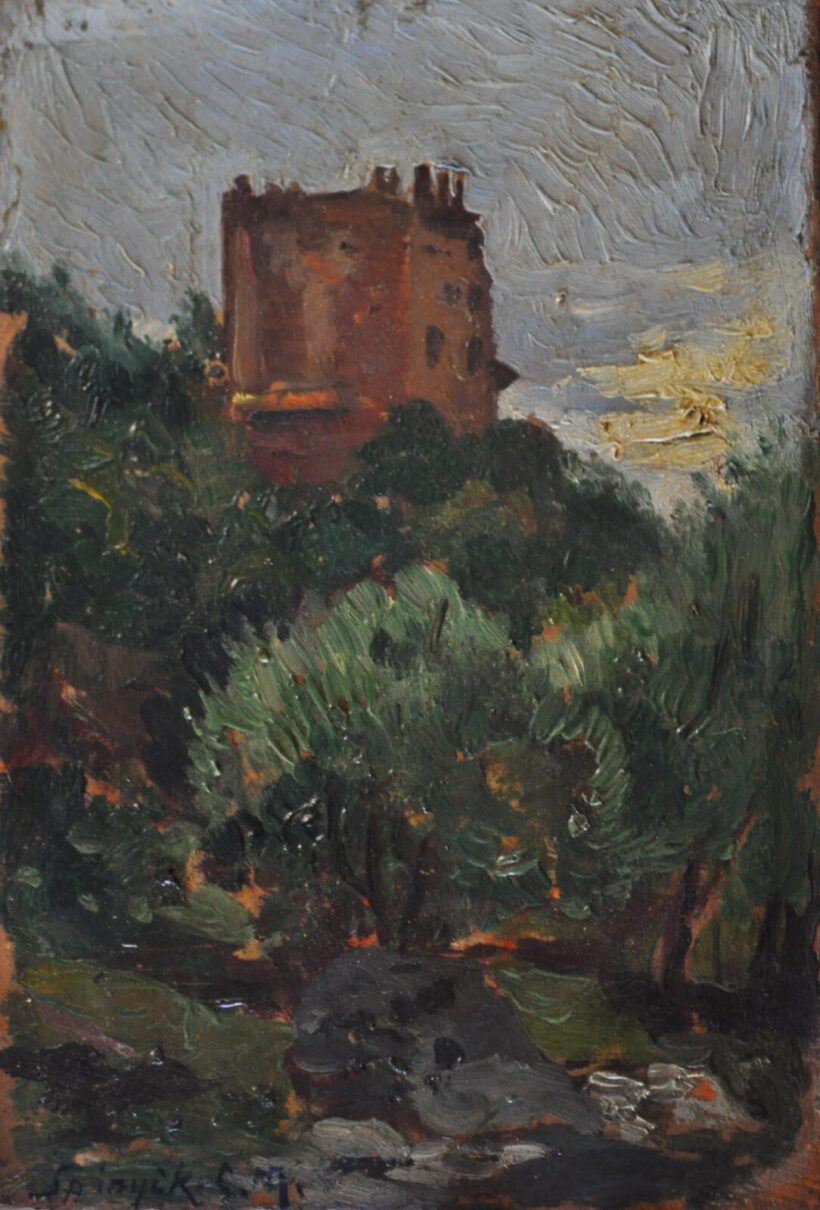 SPÁNYIK KORNÉL ( 1858- 1943 ) Vár részlet