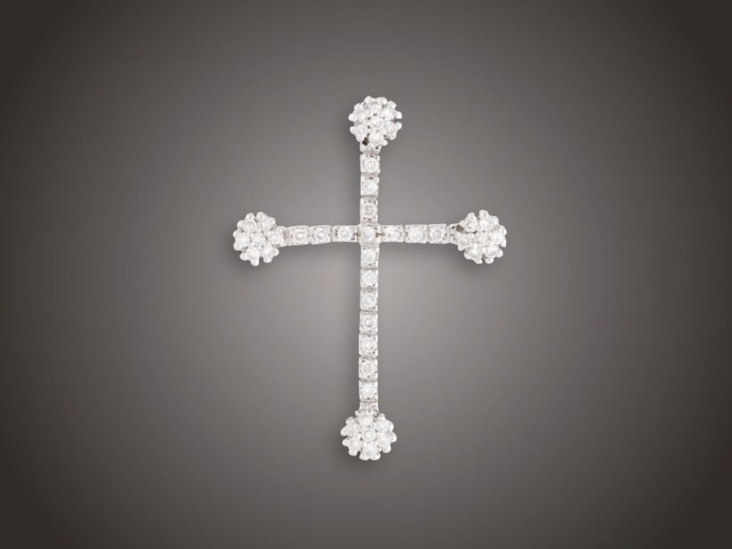 Függő, 750 au, 45 bril. cca. 0,65 ct, 4,1 g