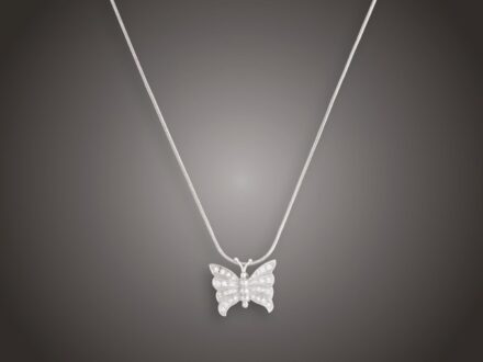 Lánc, függő, 750 au, 30 bril. cca. 0,70 ct, 9,6 g