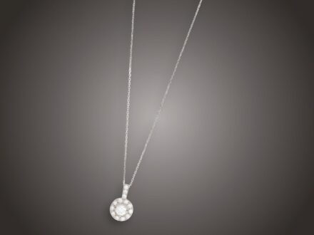 Lánc, függő, 585 au, 14 bril. cca. 0,60 ct, 2,2 g