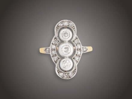 Gyűrű, 580 au, 19 bril. cca. 0,67 ct, 4,7 g