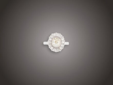 Gyűrű, 585 au, 15 bril. cca. 1,20 ct, 3,6 g