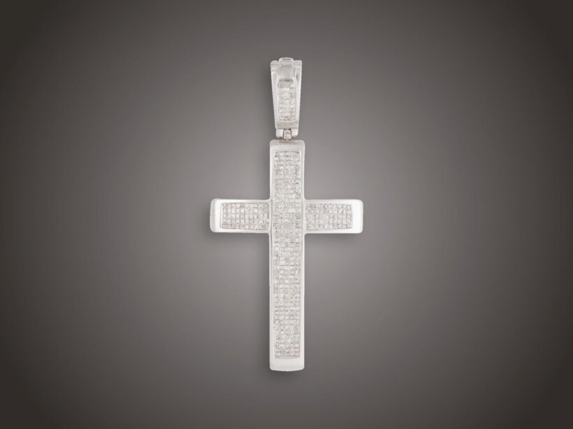 Függő, 585 au, 344 bril. cca. 3,50 ct, 19,9 g