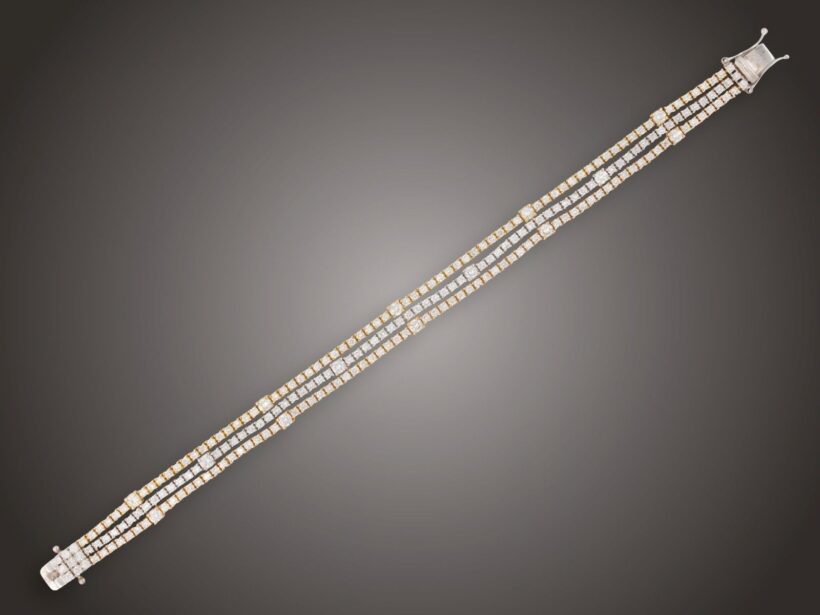 Karkötő, 750 au, 236 bril. cca. 5,00 ct, 15,9 g
